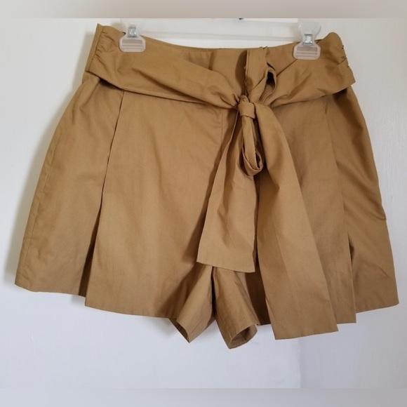J.CREW COTTON POPLIN TIE HIGH WAISTED SHORTS • SIZE 10 - Picture 3 of 10